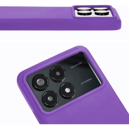 Silikonowe etui Bizon Soft Case do Xiaomi Poco F6 Pro fioletowe