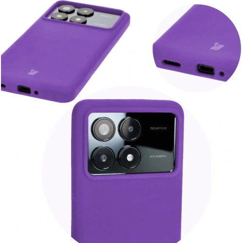 Silikonowe etui Bizon Soft Case do Xiaomi Poco F6 Pro fioletowe