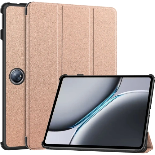 Etui z klapką Bizon Case Tab Croc do OnePlus Pad 2 / Pad Pro różowozłote