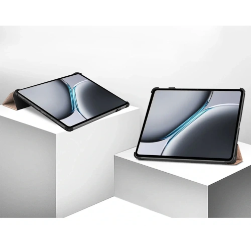 Etui z klapką Bizon Case Tab Croc do OnePlus Pad 2 / Pad Pro różowozłote