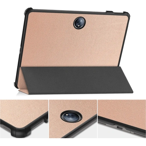 Etui z klapką Bizon Case Tab Croc do OnePlus Pad 2 / Pad Pro różowozłote