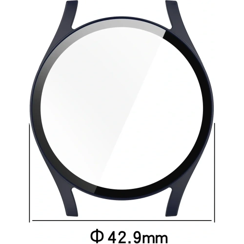 Etui ze szkłem do zegarka Bizon Case+Glass Watch do Samsung Galaxy Watch 7 40 mm niebieskie