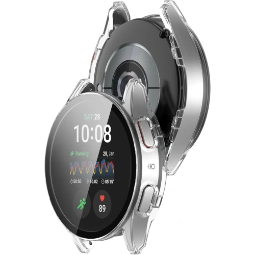 Etui ze szkłem do zegarka Bizon Case+Glass Watch do Samsung Galaxy Watch 7 40 mm przezroczyste