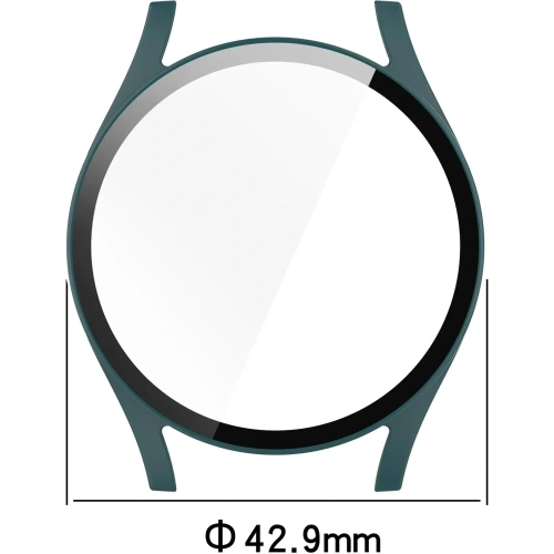 Etui ze szkłem do zegarka Bizon Case+Glass Watch do Samsung Galaxy Watch 7 40 mm zielone