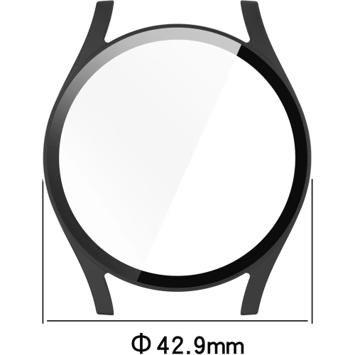 Etui ze szkłem do zegarka Bizon Case+Glass Watch do Samsung Galaxy Watch 7 40 mm czarne matowe