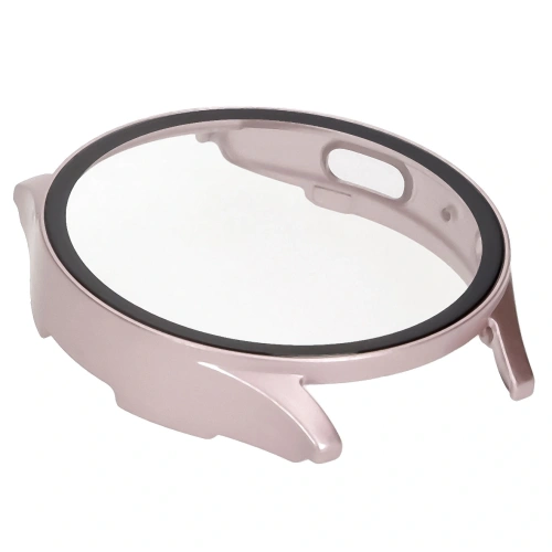 Etui ze szkłem do zegarka Bizon Case+Glass Watch do Samsung Galaxy Watch 7 40 mm satynowo różowe