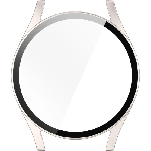 Etui ze szkłem do zegarka Bizon Case+Glass Watch do Samsung Galaxy Watch 7 40 mm satynowo szampańskie