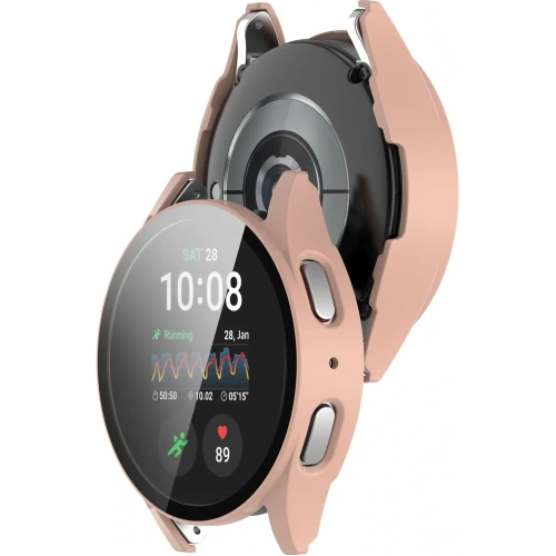 Etui ze szkłem do zegarka Bizon Case+Glass Watch do Samsung Galaxy Watch 7 40 mm różowe