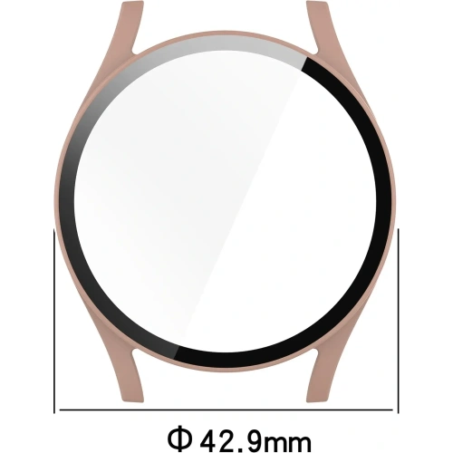 Etui ze szkłem do zegarka Bizon Case+Glass Watch do Samsung Galaxy Watch 7 40 mm różowe