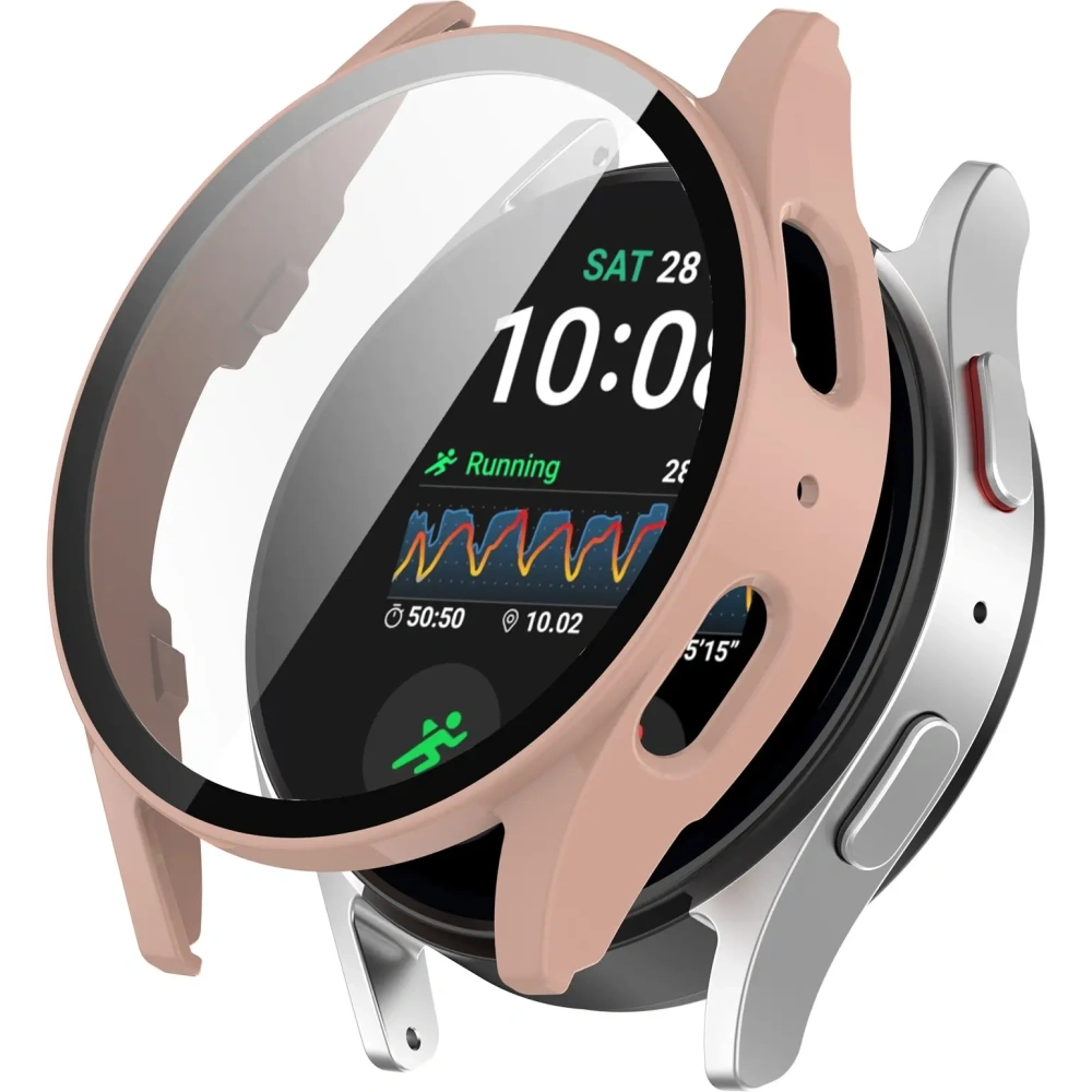 Hurtownia GSM - Etui ze szkłem do zegarka Bizon Case+Glass Watch do Samsung Galaxy Watch 7 40 mm różowe - BIZ6125 - {ean13} - Hurt