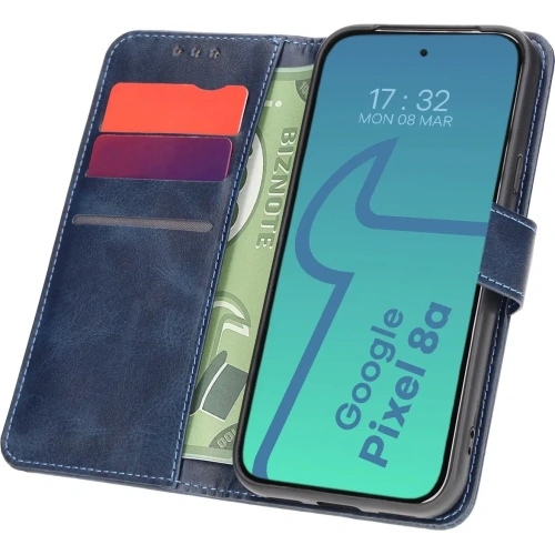 Etui z klapką Bizon Case Pocket do Google Pixel 8a granatowe