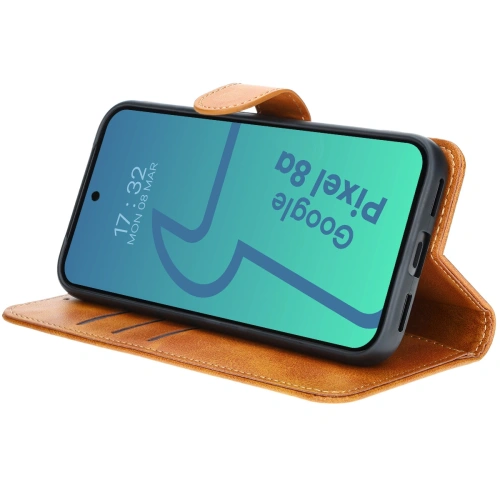 Etui z klapką Bizon Case Pocket do Google Pixel 8a brązowe