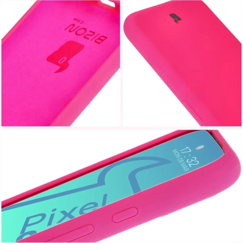 Silikonowe etui Bizon Soft Case do Google Pixel 8a neonowo-różowe