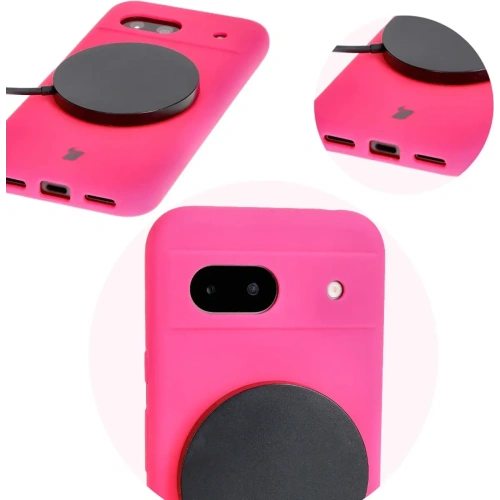 Silikonowe etui Bizon Soft Case do Google Pixel 8a neonowo-różowe