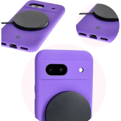 Silikonowe etui Bizon Soft Case do Google Pixel 8a fioletowe