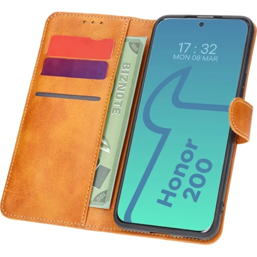 Etui z klapką Bizon Case Pocket do Honor 200 brązowe
