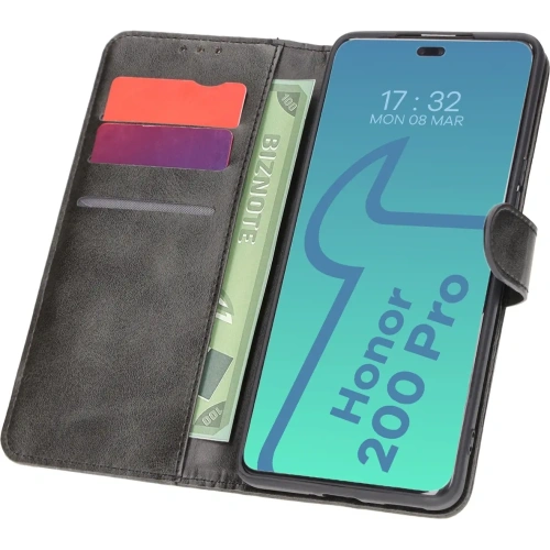 Etui z klapką Bizon Case Pocket do Honor 200 Pro czarne