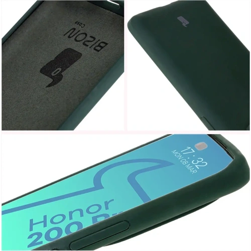Silikonowe etui Bizon Soft Case do Honor 200 Pro ciemnozielone