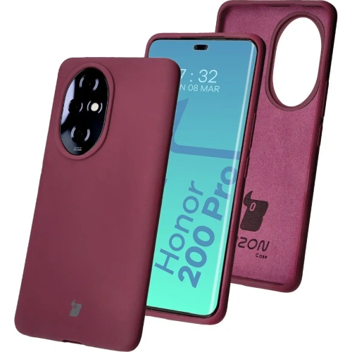 Silikonowe etui Bizon Soft Case do Honor 200 Pro ciemnofioletowe