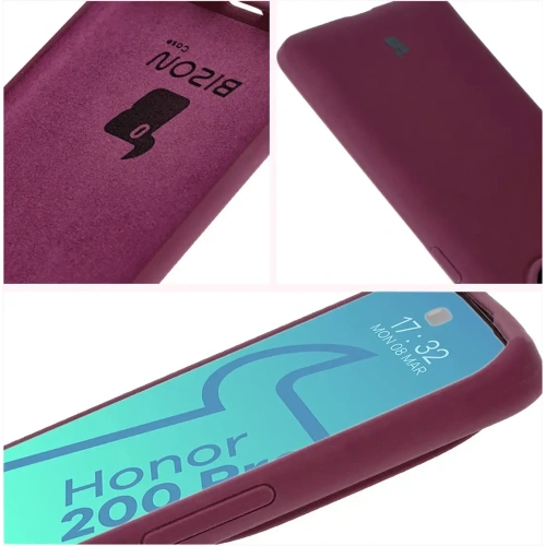 Silikonowe etui Bizon Soft Case do Honor 200 Pro ciemnofioletowe