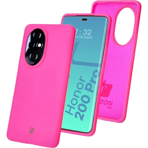Silikonowe etui Bizon Soft Case do Honor 200 Pro neonowo-różowe