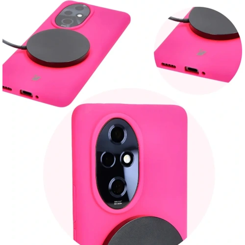 Silikonowe etui Bizon Soft Case do Honor 200 Pro neonowo-różowe