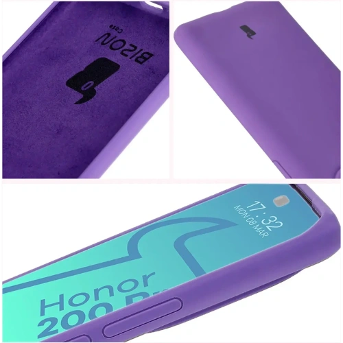 Silikonowe etui Bizon Soft Case do Honor 200 Pro fioletowe