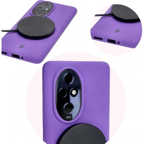 Silikonowe etui Bizon Soft Case do Honor 200 Pro fioletowe