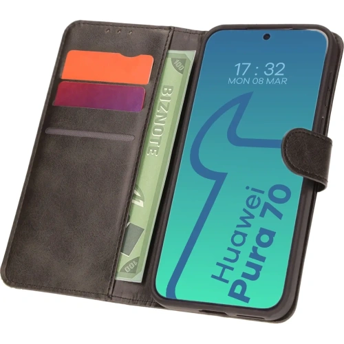 Etui z klapką Bizon Case Pocket do Huawei Pura 70 czarne