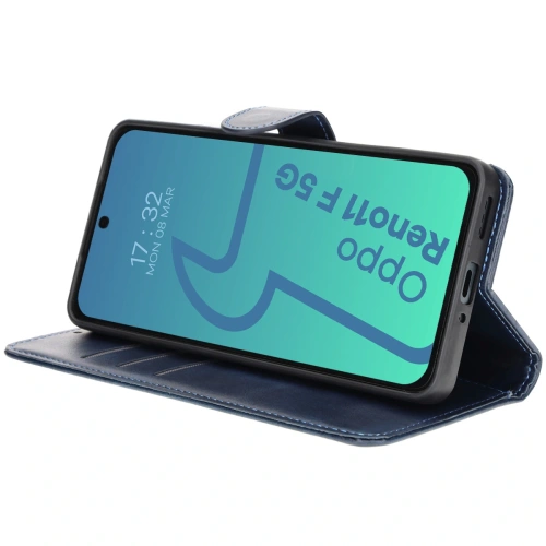 Etui z klapką Bizon Case Pocket do Oppo Reno11 F 5G granatowe