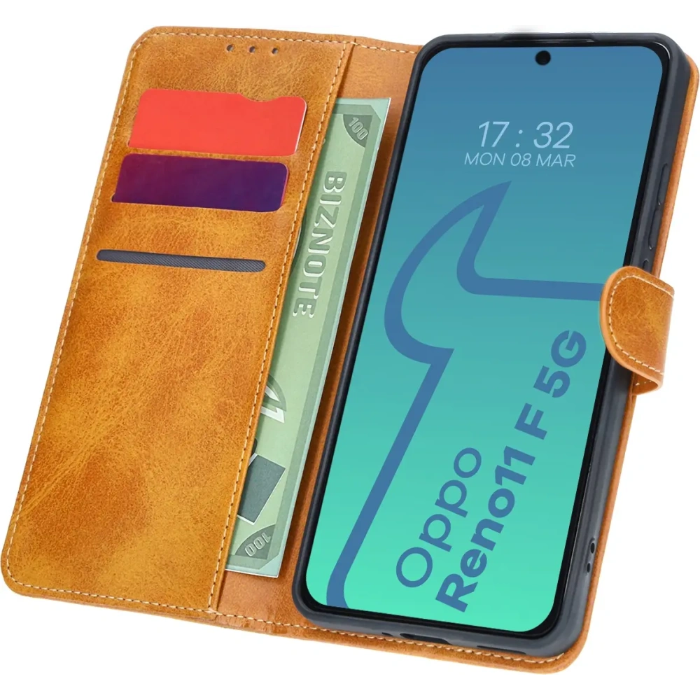 Hurtownia GSM - Etui z klapką Bizon Case Pocket do Oppo Reno11 F 5G brązowe - BIZ6148 - {ean13} - Hurt