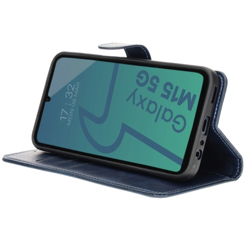 Etui z klapką Bizon Case Pocket do Samsung Galaxy M15 5G granatowe