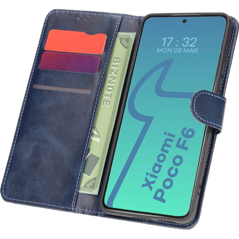 Hurtownia GSM - Bizon tok zseb Xiaomi Poco F6 tengerészkék - BIZ6153 - {ean13} - Hurt