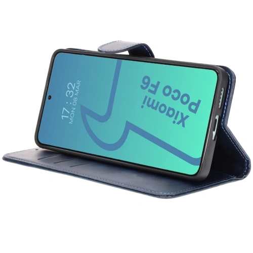 Etui z klapką Bizon Case Pocket do Xiaomi Poco F6 granatowe