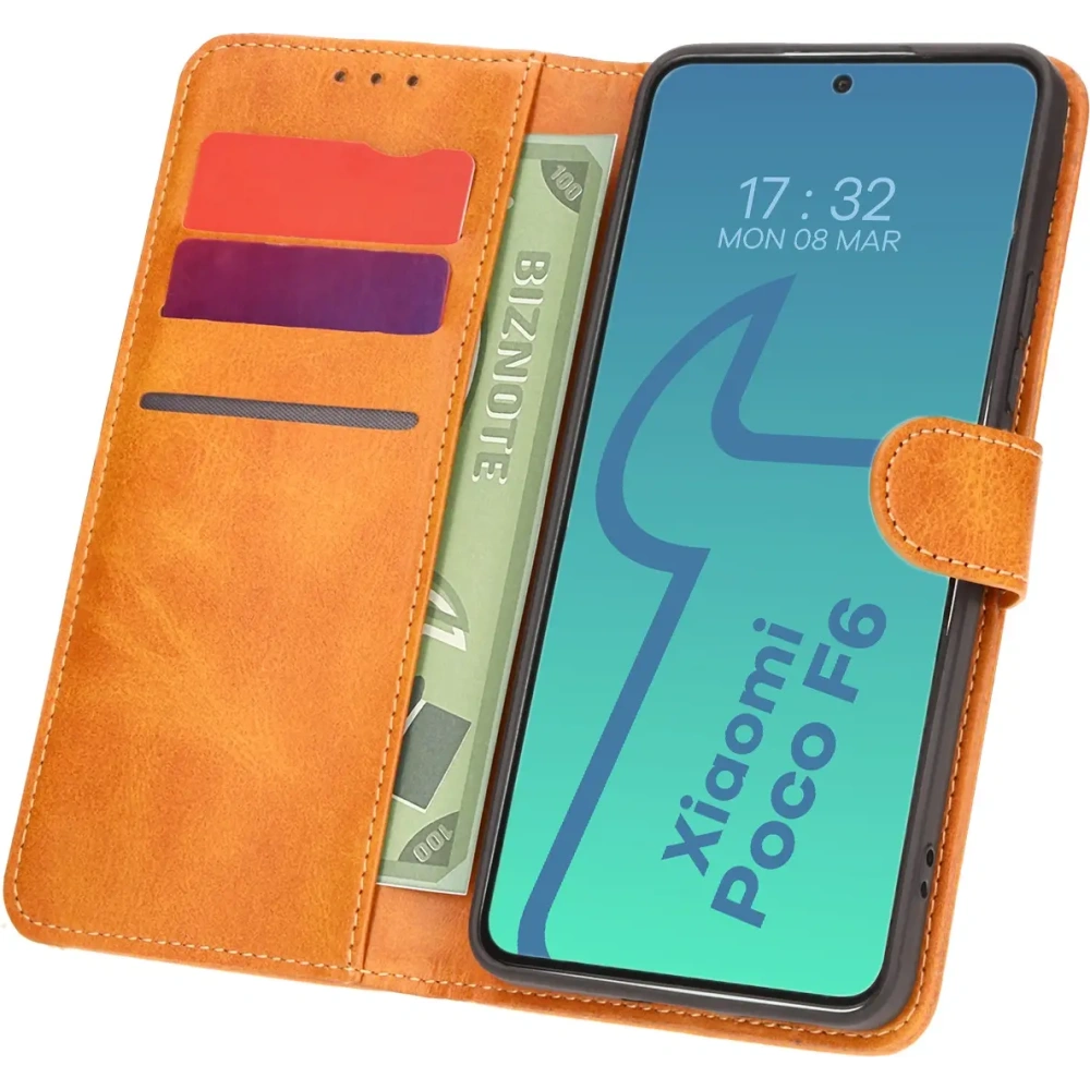 Hurtownia GSM - Bizon tok zseb Xiaomi Poco F6 barna - BIZ6154 - {ean13} - Hurt