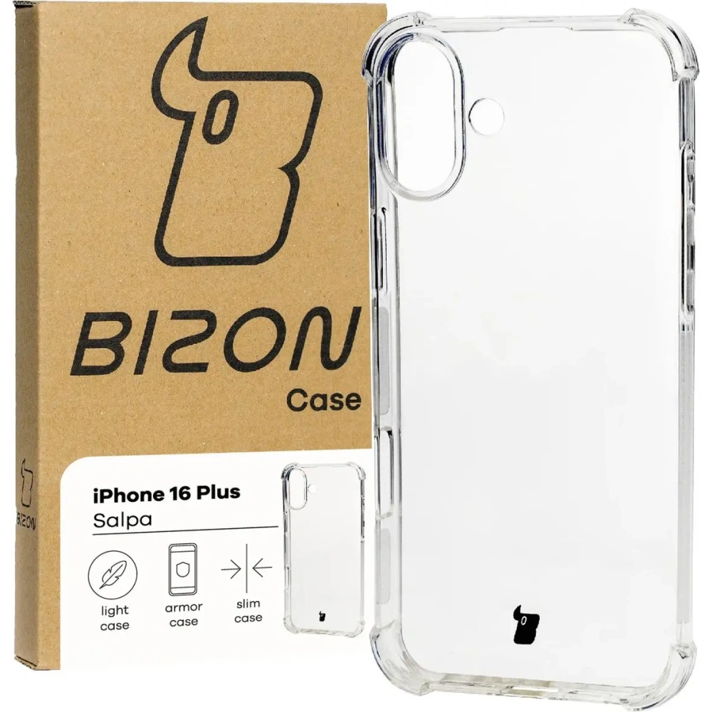 Hurtownia GSM - Elastické pouzdro Bizon Case Salpa pro Apple iPhone 16 Plus průhledné - BIZ6162 - {ean13} - Hurt