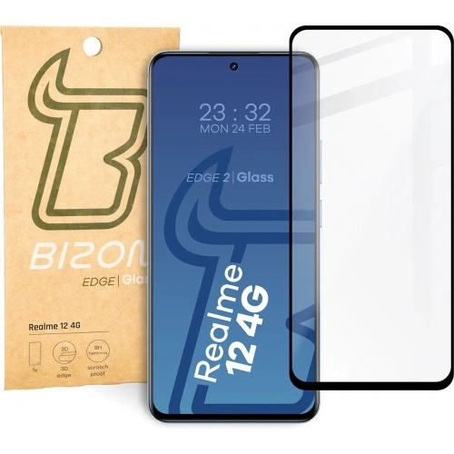 Szkło hartowane Bizon Glass Edge 2 do Realme 12 4G czarna ramka
