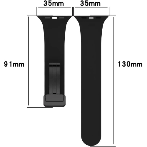 Silikonowy pasek Bizon Strap Watch Silicone do Apple Watch 44/45/46/49 mm czarny
