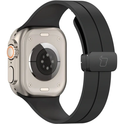 Silikonowy pasek Bizon Strap Watch Silicone do Apple Watch 44/45/46/49 mm czarny