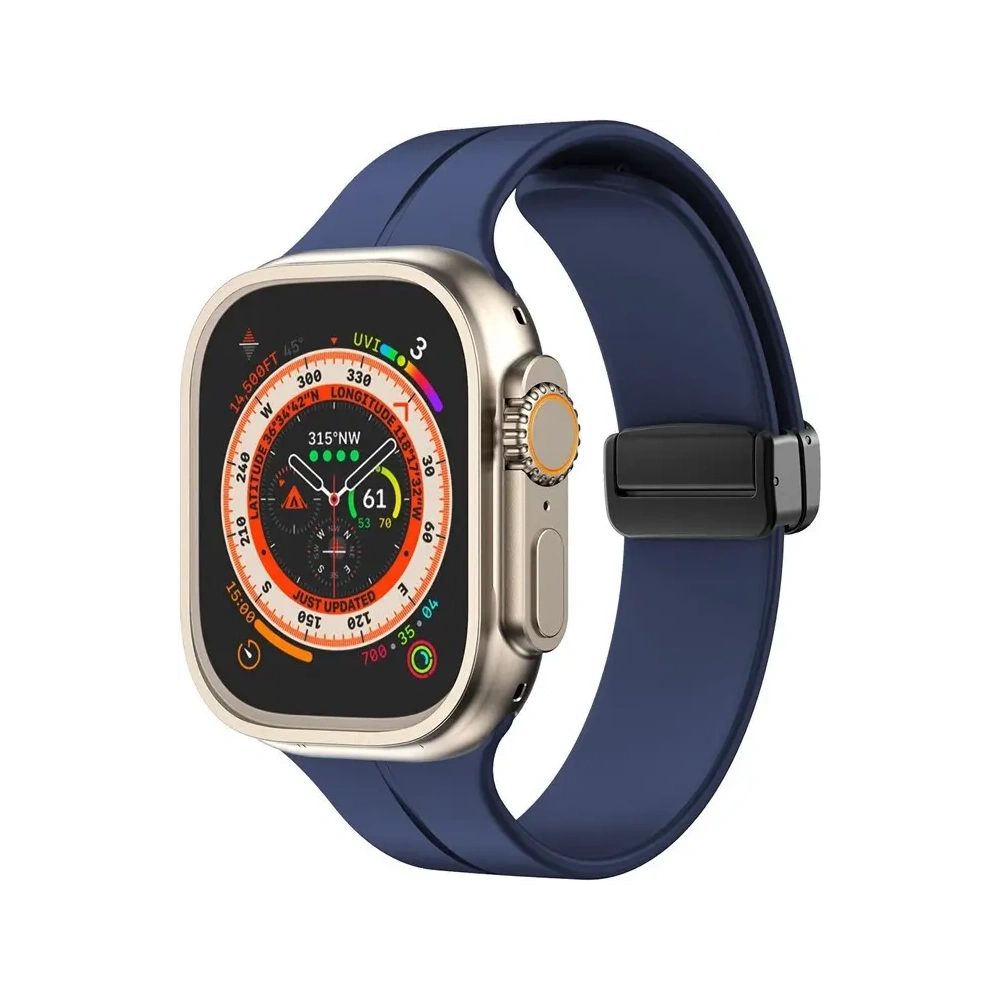 Hurtownia GSM - Bizon Strap Watch Silicone Apple Watch 44/45/46/49 mm albastru închis - BIZ6170 - {ean13} - Hurt
