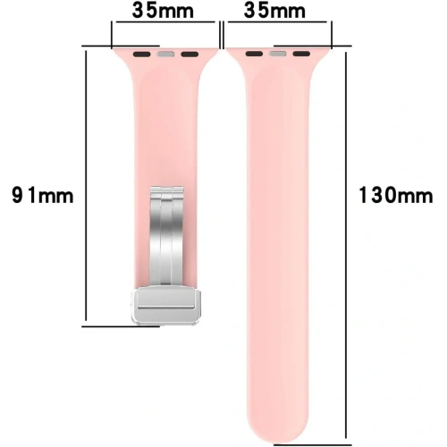 Silikonowy pasek Bizon Strap Watch Silicone do Apple Watch 44/45/46/49 mm różowy