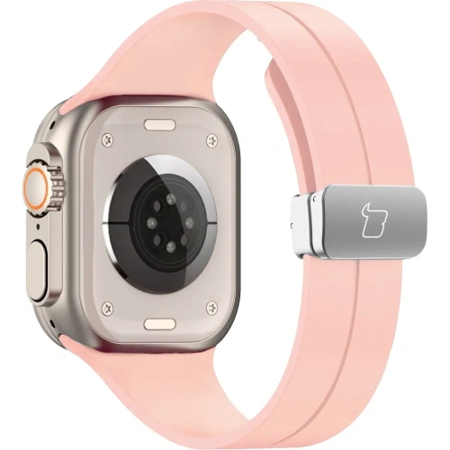 Silikonowy pasek Bizon Strap Watch Silicone do Apple Watch 44/45/46/49 mm różowy