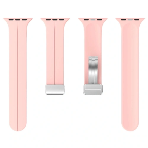 Silikonowy pasek Bizon Strap Watch Silicone do Apple Watch 44/45/46/49 mm różowy
