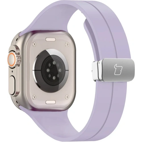 Silikonowy pasek Bizon Strap Watch Silicone do Apple Watch 44/45/46/49 mm lawendowy