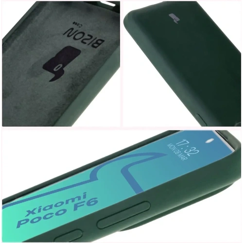 Silikonowe etui Bizon Soft Case do Xiaomi Poco F6 ciemnozielone