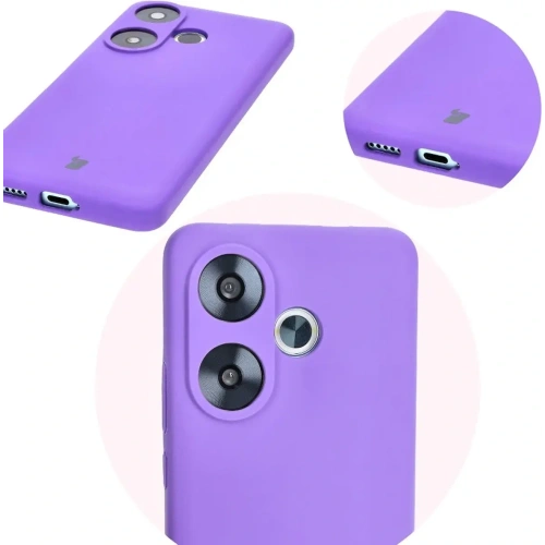 Silikonowe etui Bizon Soft Case do Xiaomi Poco F6 fioletowe
