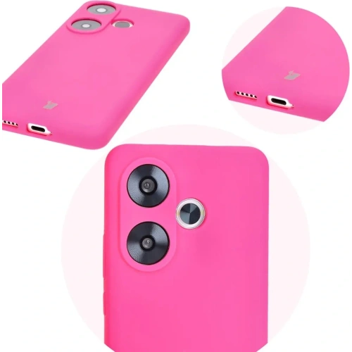 Silikonowe etui Bizon Soft Case do Xiaomi Poco F6 neonowo-różowe