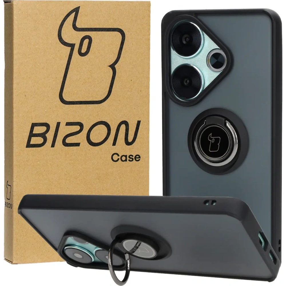 Hurtownia GSM - Bizon Case Hybrid Ring Xiaomi Poco F6 rauchig mit einem schwarzen Rahmen - BIZ6184 - {ean13} - Hurt