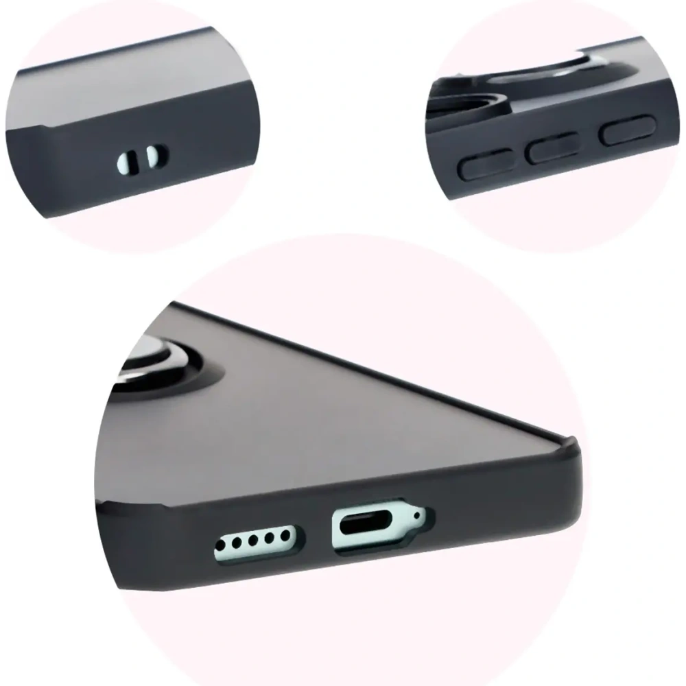 Hurtownia GSM - Bizon Case Hybrid Ring Xiaomi Poco F6 rauchig mit einem schwarzen Rahmen - BIZ6184 - {ean13} - Hurt