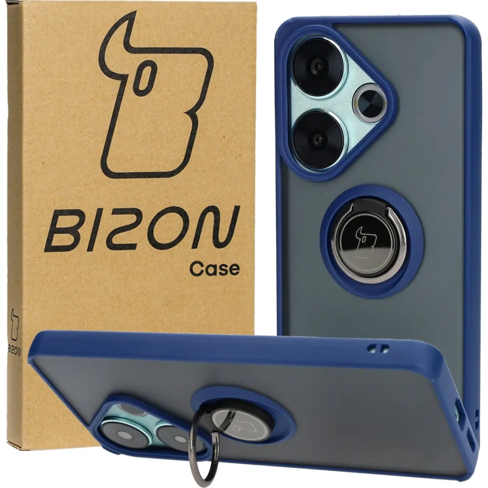 Hurtownia GSM - Bizon Case Hybrid Gyűrű Xiaomi Poco F6 füstös navy kék kerettel - BIZ6185 - {ean13} - Hurt